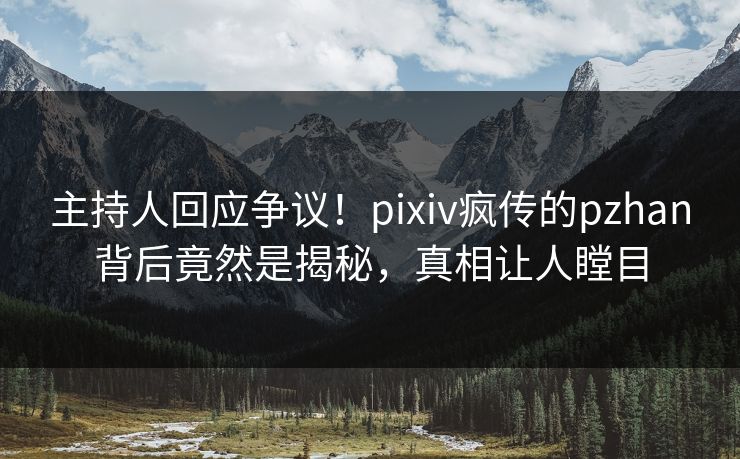主持人回应争议！pixiv疯传的pzhan背后竟然是揭秘，真相让人瞠目