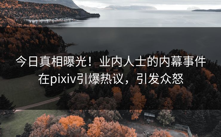 今日真相曝光！业内人士的内幕事件在pixiv引爆热议，引发众怒