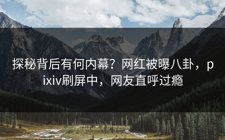 探秘背后有何内幕？网红被曝八卦，pixiv刷屏中，网友直呼过瘾