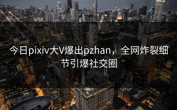 今日pixiv大V爆出pzhan，全网炸裂细节引爆社交圈