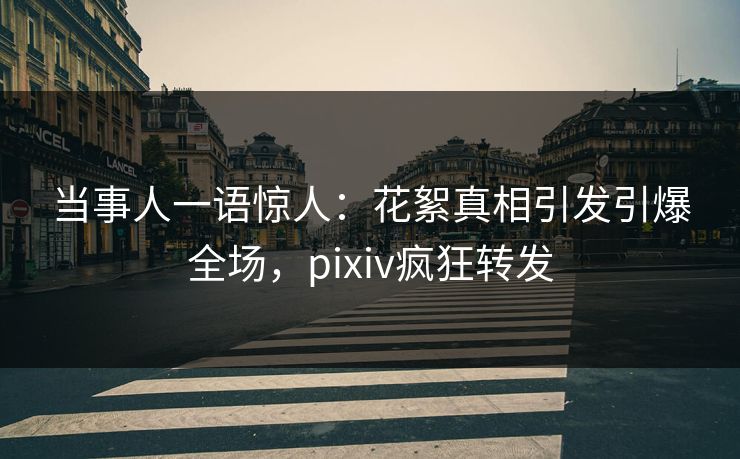 当事人一语惊人：花絮真相引发引爆全场，pixiv疯狂转发