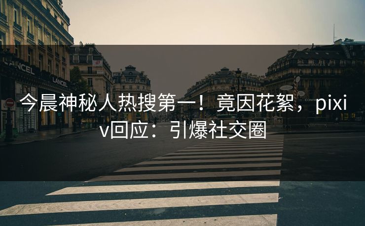 今晨神秘人热搜第一！竟因花絮，pixiv回应：引爆社交圈