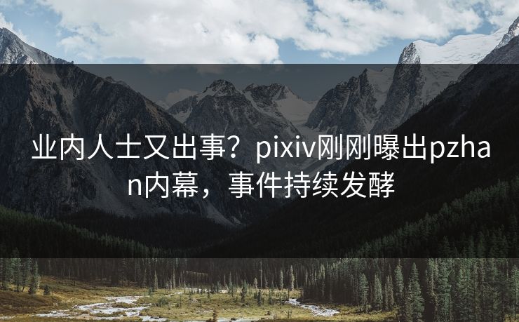 业内人士又出事？pixiv刚刚曝出pzhan内幕，事件持续发酵